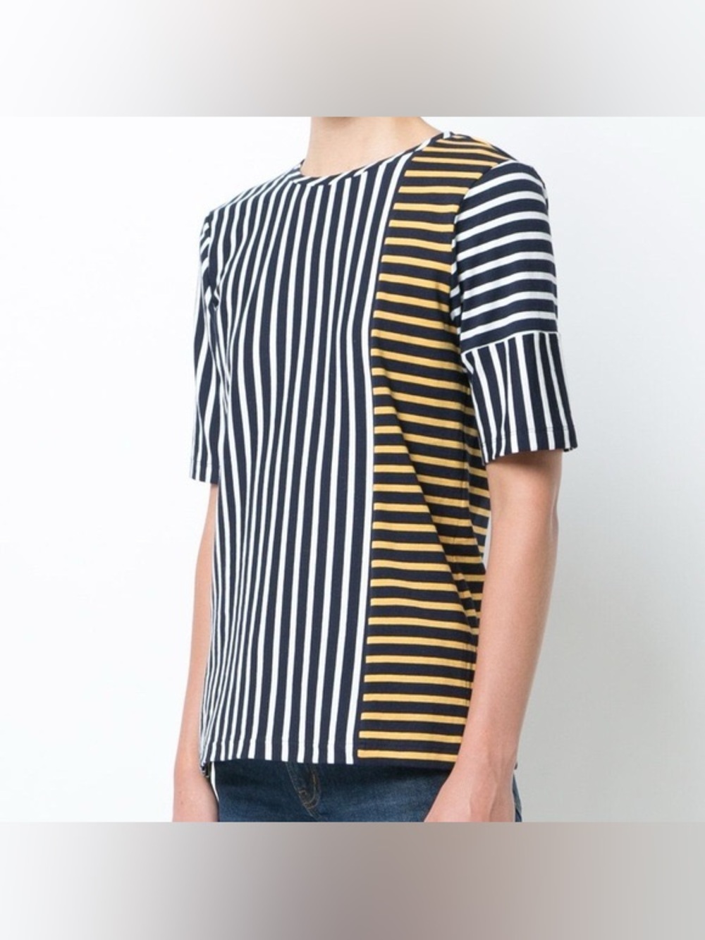 Derek Lam 10 Crosby Striped Color-block Tee Size XS